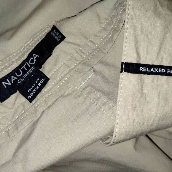 Nautica Chinos Sz 40x30 Natural Lightweight Pockets Relaxed Fit‎ Utility Classic - Picture 6 of 7